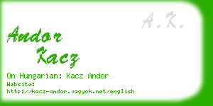 andor kacz business card